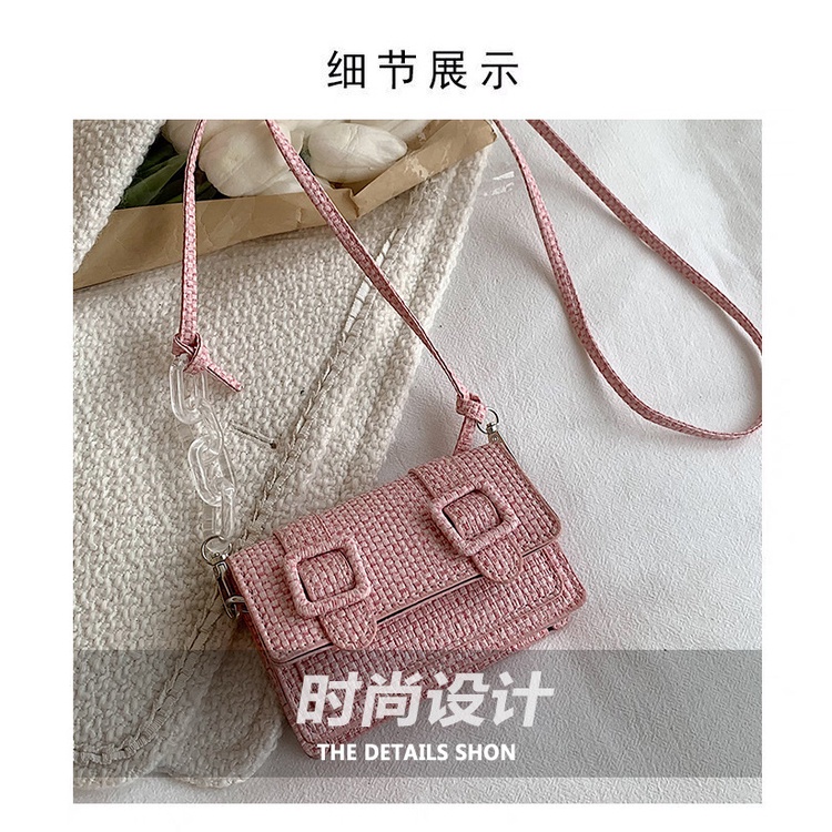 Túi Xách Mini Dáng Vuông Phối Dây Xích Thời Trang Mùa Xuân Trẻ Trung