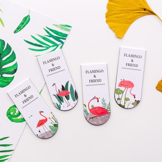 Kẹp bookmark nam châm HỒNG HẠC Flamingo