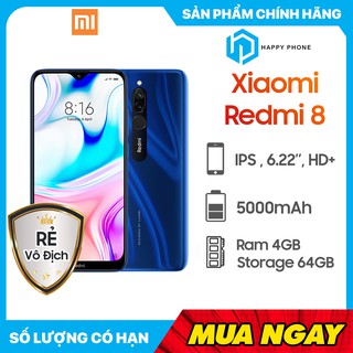 Điện thoại Xiaomi Redmi 8 RAM 4GB ROM 64GB - Sẵn Tiếng Việt, Hàng mới 100%, Nguyên seal, Chính hãng, Bảo hành 18 tháng