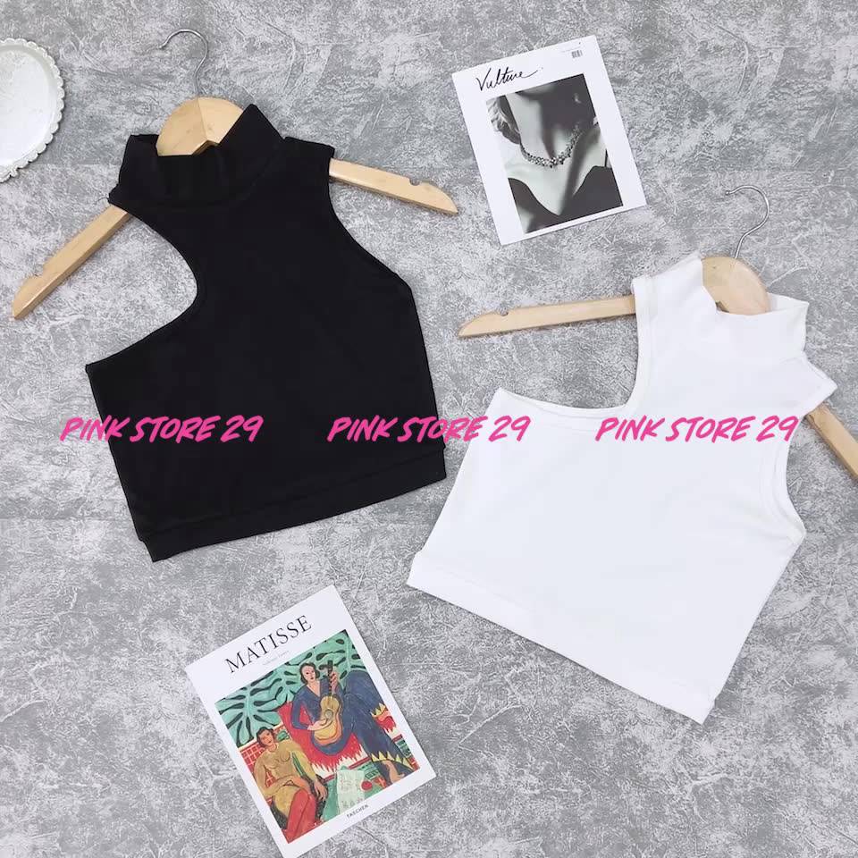 Áo ba lỗ nữ croptop cổ lọ PINKSTORE29 phong cách đường phố cá tính A5243 | BigBuy360 - bigbuy360.vn