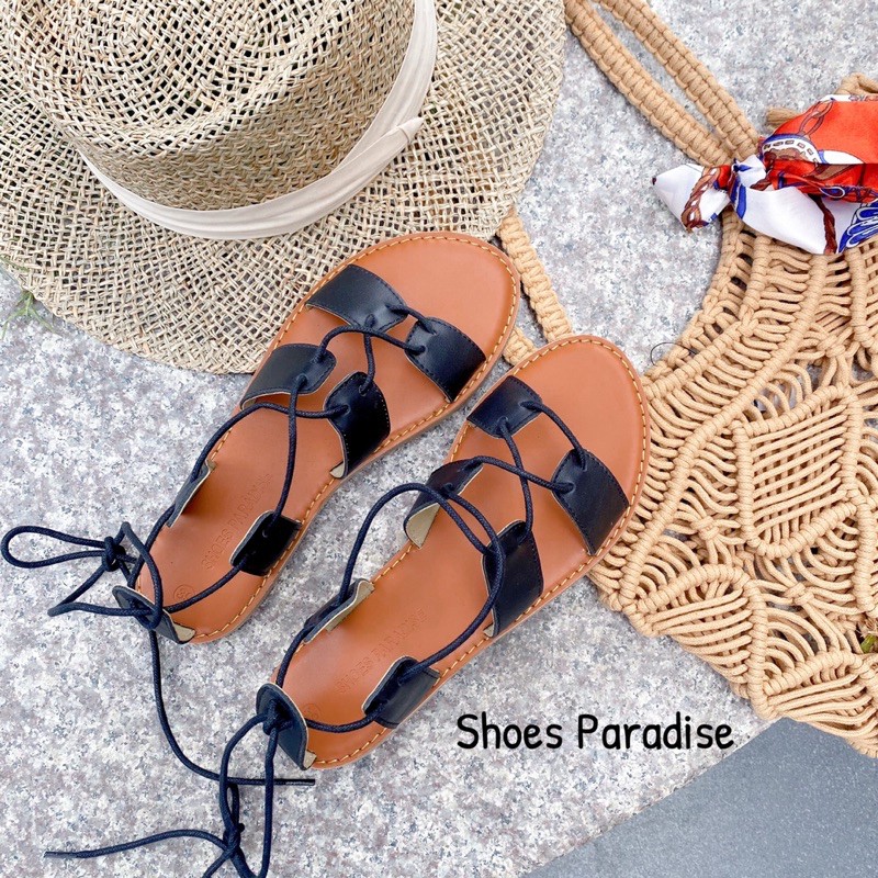 Giày Sandal Nữ Chiến Binh Chất Da Bò Thật,Sandal nữ đế bệt cực êm,mềm