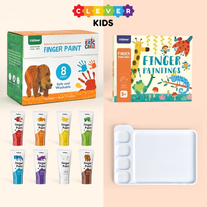 Combo Bộ Đồ Chơi Vẽ Bằng Tay An Toàn Cho Bé Chính Hãng Mideer Finger Paint, Đồ Chơi Mỹ Thuật Sáng Tạo - CleverKids
