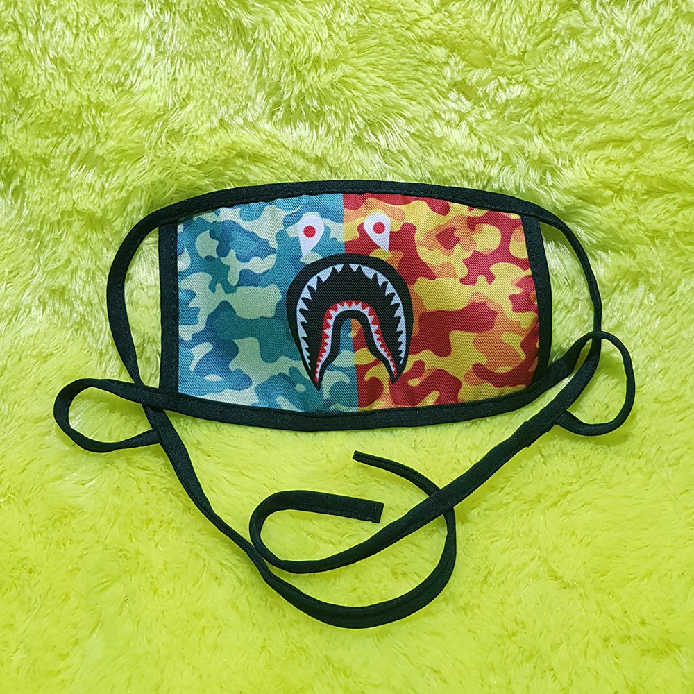 BAPE Khẩu Trang Vải Y Tế Họa Tiết Hoạt Hình Anime