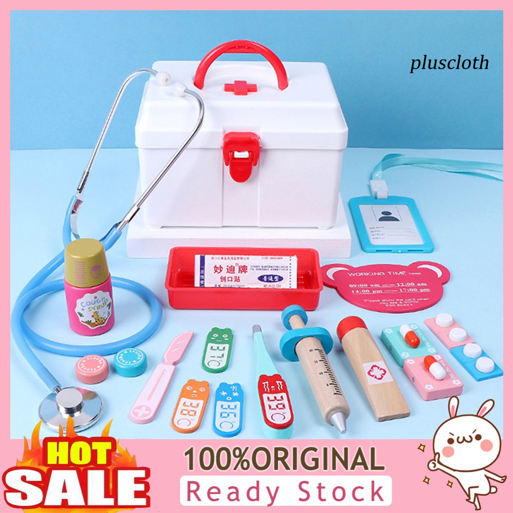 Bộ 17 Món Đồ Chơi Giả Làm Bác Sĩ Bằng Gỗ Cho Bé