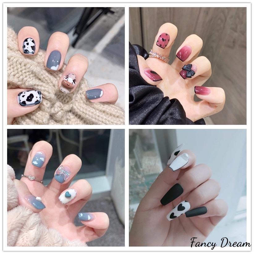Set 24 móng tay giả nhiều kiểu dáng xinh xắn
