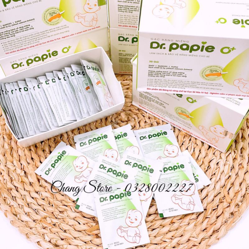 Gạc Rơ lưỡi Dr.papie cho bé hộp ( 30 miếng)