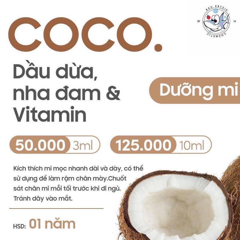 GELMICOCO - Dầu Dừa x Nha Đam dưỡng mi & chân mày BauKrysie🎁card + thiệp | BigBuy360 - bigbuy360.vn