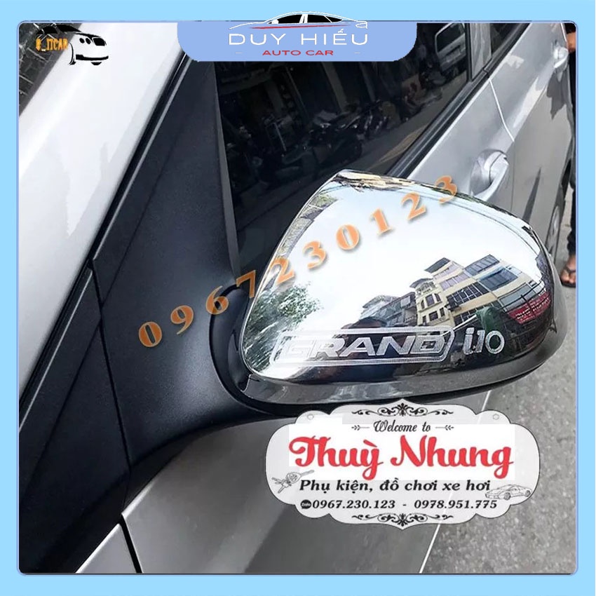 Bộ Hai Ốp Gương I10 2021 Mạ crom Phụ Kiện Ô Tô Hyundai i10 Bảo Vệ Gương Hatback Hoặc Sedan