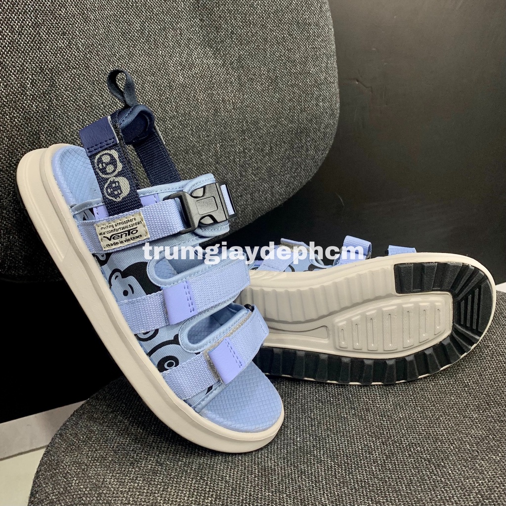 Giày Sandal Vento Nữ NB80 Màu Đen Họa Tiết Streetstyle