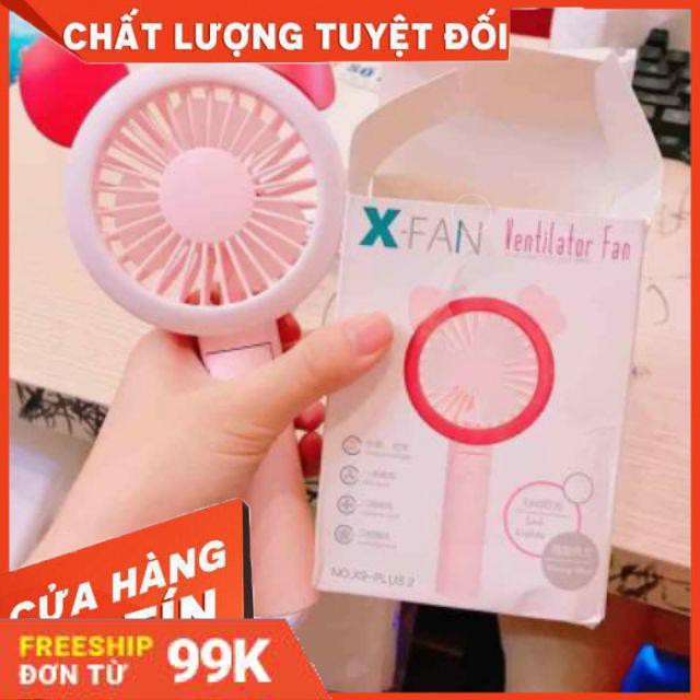 Quạt Cầm Tay Mini 3 Cánh Hình thú dễ thương pin sạc - - Dung lượng pin 1000Mah