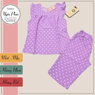Đồ bộ lửng chấm bi Lụa Hàn Châu - Do bo mac nha uyen phan fashion