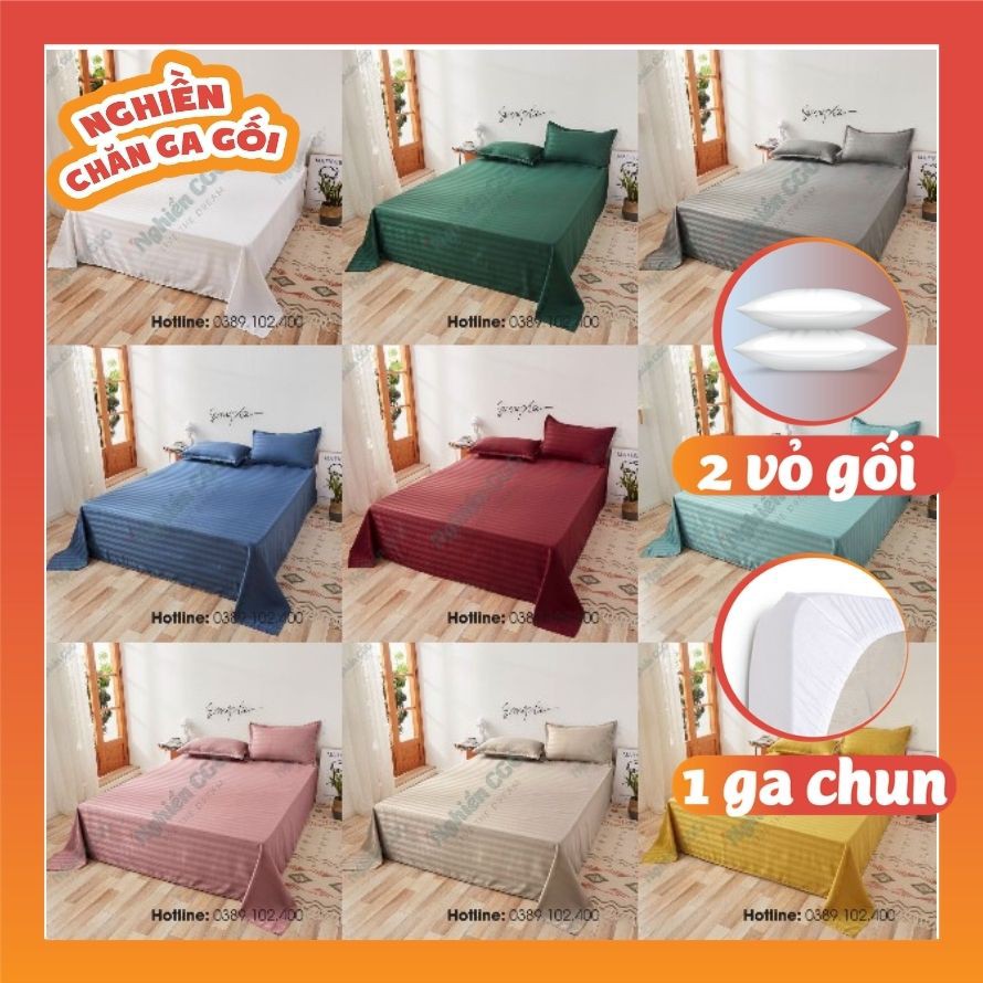 ( Nhiều Mẫu Mới Hot 2021) Set 3 Món Ga Gối Cotton 3F Hàng Cao Cấp Nhập Khẩu Chuyên Dùng Cho Ks Homestay