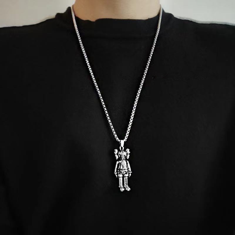 Dây chuyền làm từ thép titan mặt hình người phong cách hip hop thời trang cá tính