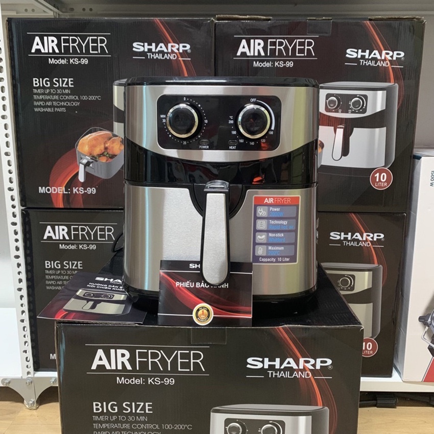 NỒI CHIÊN KHÔNG DẦU SHARP KS98 - 10L2 DUNG TÍCH SIÊU LỚN, BẢO HÀNH 12 THÁNG