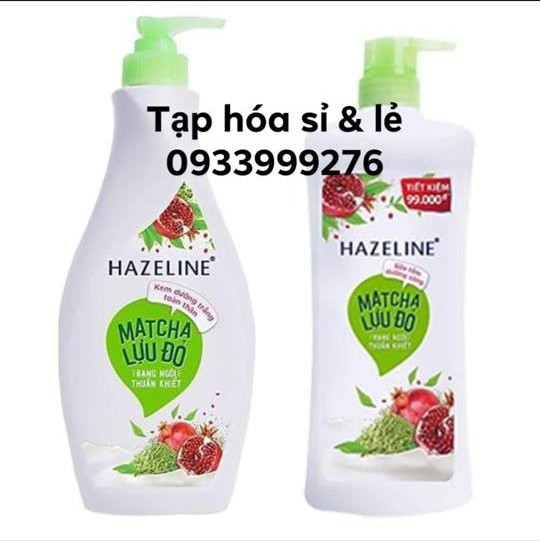 Combo 1 sữa tắm hazeline matcha 900g + 1 sữa dưỡng thể hazeline matcha 370g