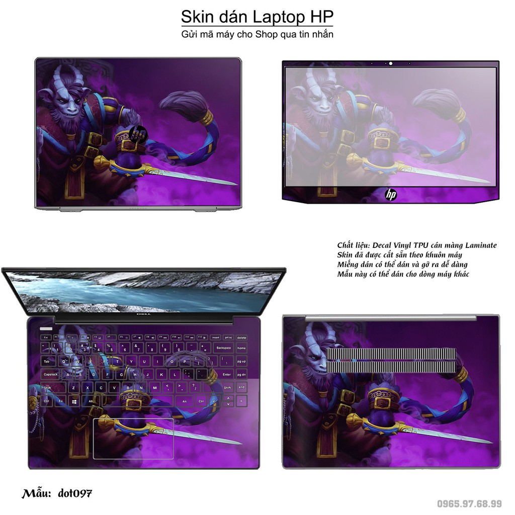 Skin dán Laptop HP in hình Dota 2 nhiều mẫu 16 (inbox mã máy cho Shop)