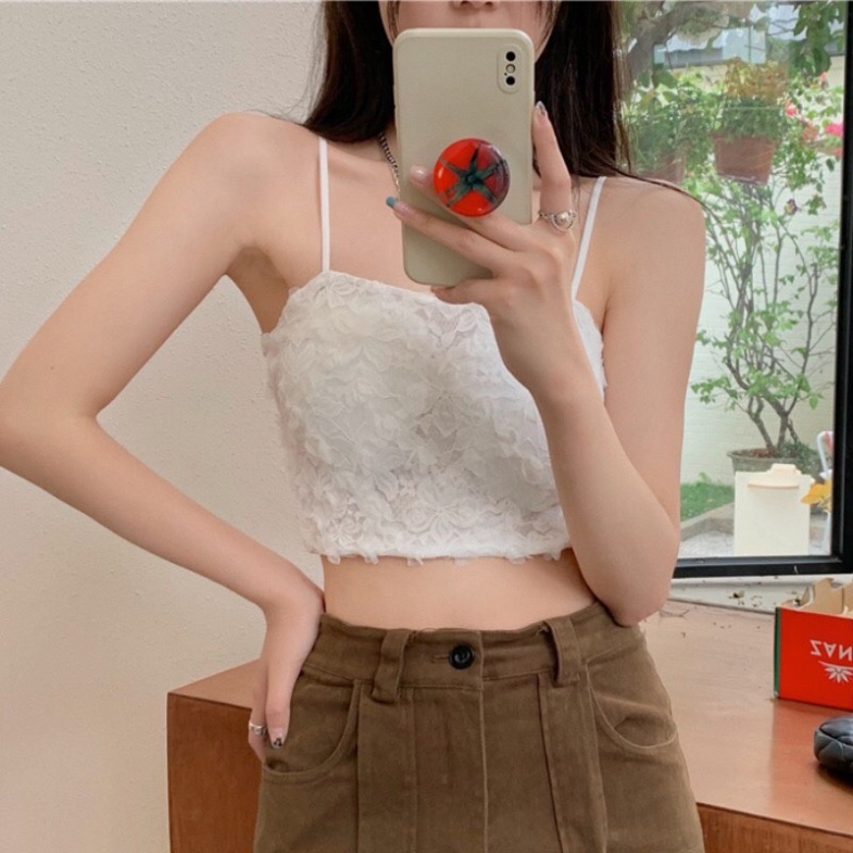 Áo bra 2 dây hoa hồng cuộn cực xinh
