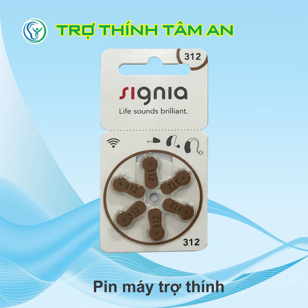 Pin trợ thính Signia 312 - hàng chính hãng, dùng cho máy trợ thính RIC, máy trong tai ITC-ITE, Pure 312