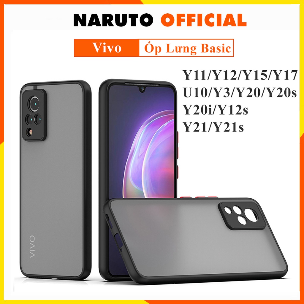 Ốp lưng vivo Y21 Y20 Y20s Y21s Y20i Y12s Y11 Y12 Y15 Y17 U10 Y3 Đen Nhám [Basic]