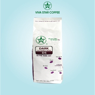 (Dark 5) - Cà phê rang xay Truyền Thống Viva Star Coffee gói 500gr, 1000gr: Culi + Arabica + Moka rang đậm