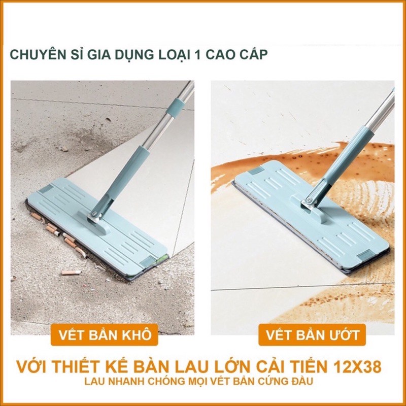 bộ lau nhà thông minh đời mới nhất 2021 bản lau 38cm