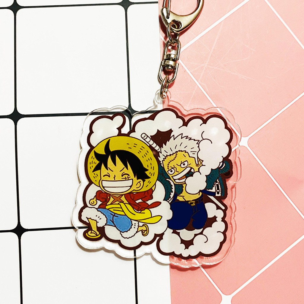 ( Mica trong acrylic ) Móc khóa One Piece Đảo Hải Tặc ver đồng chí quà tặng xinh xắn dễ thương anime chibi