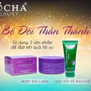 Bộ Đôi Thần thánh - Body Sữa lạnh MoCha - Tẩy Tế bào Chết MoCha