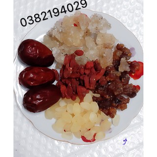 Combo 100g chè dưỡng nhan(5 loại:táo đỏ,kỉ tử,nhựa đào,tuyết yến,hạt bồ mễ)
