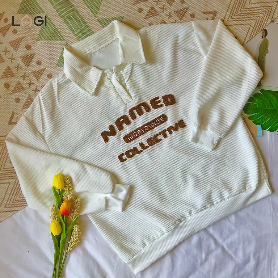 Áo Sweater thêu chữ nổi, Áo hoodie form rộng unisex - BIGSIZE từ 50KG đến 95KG - LAGI BIGSIZE | BigBuy360 - bigbuy360.vn