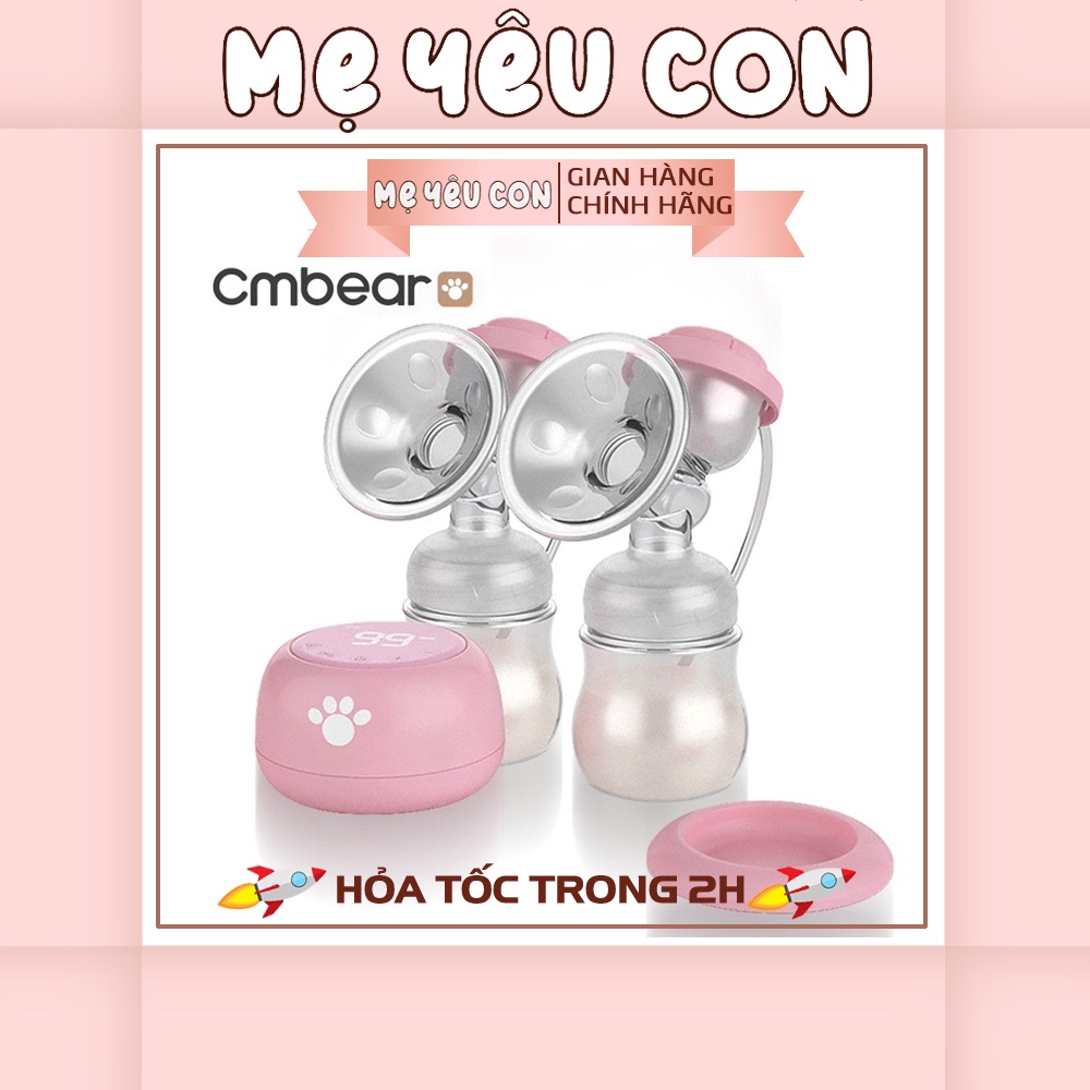 Máy Hút Sữa Điện Đôi Tích Pin Cmbear Chính Hãng BH 12 Tháng, Có Chế Độ Masa Giúp ẹ Vắt Kiệt Sữa Không Đau Đầu Ti