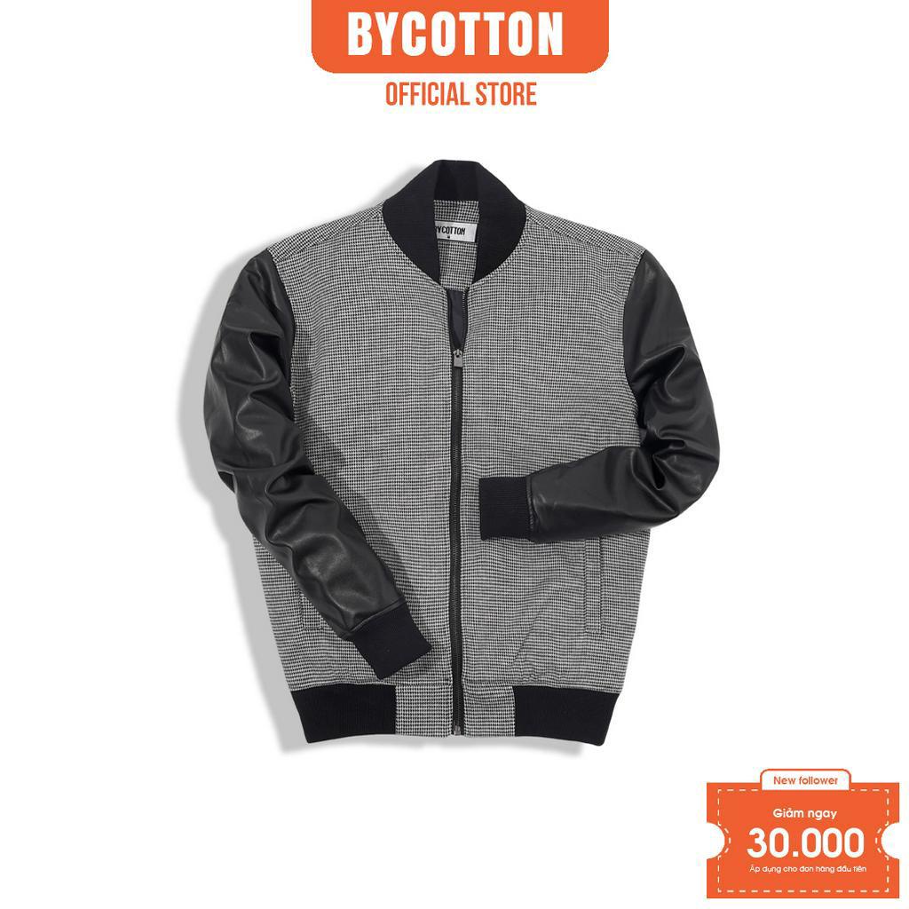 Áo Khoác Nam Cao Cấp Patter Mix Leather Jacket Bomber BY COTTON
