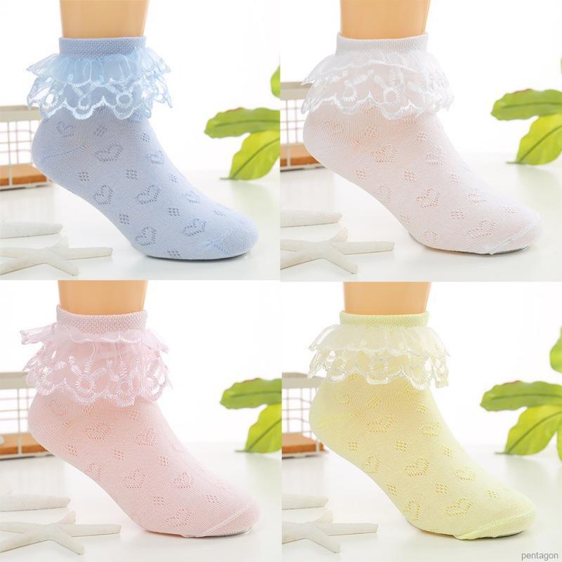 Vớ Lưới Ren Mỏng Thoáng Khí Màu Sắc Trơn Cho Bé Gái Từ 2-15 Tuổi