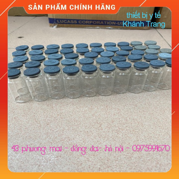 Combo 100 lọ thủy tinh nắp cao su 10ml màu trắng