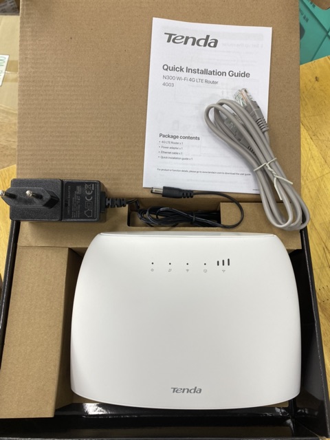 Bộ Phát Wifi Tenda 4G03 LTE 150Mb Wifi N 300Mb 2 Cổng Lan/Wan, Hỗ Trợ 2 Chân Anten Ngoài (bảo hành 3 năm)