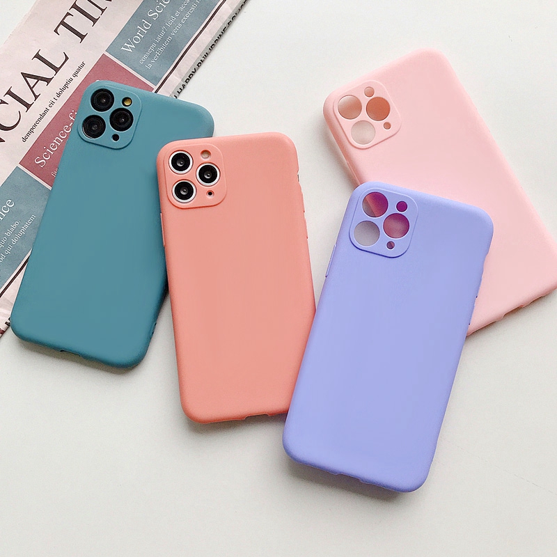 SUNTAIHO Frosted Matte Solid Color Soft TPU Phone Case For Apple Iphone 12 mini 11 Pro Max XR XS Max XS 6 7 8 Plus | BigBuy360 - bigbuy360.vn
