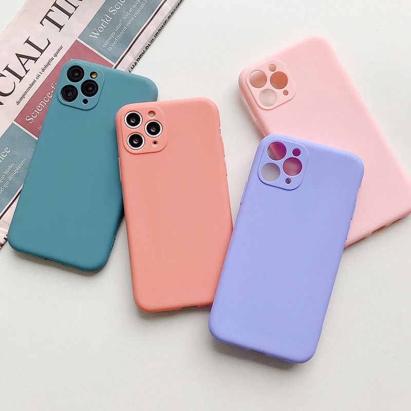 SUNTAIHO Frosted Matte Solid Color Soft TPU Phone Case For Apple Iphone 12 mini 11 Pro Max XR XS Max XS 6 7 8 Plus