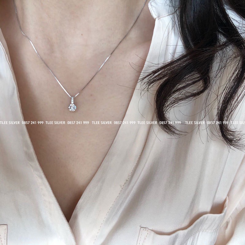 Vòng cổ bạc nữ Tlee, Dây chuyền mặt đá nữ tính - TleeJewelry