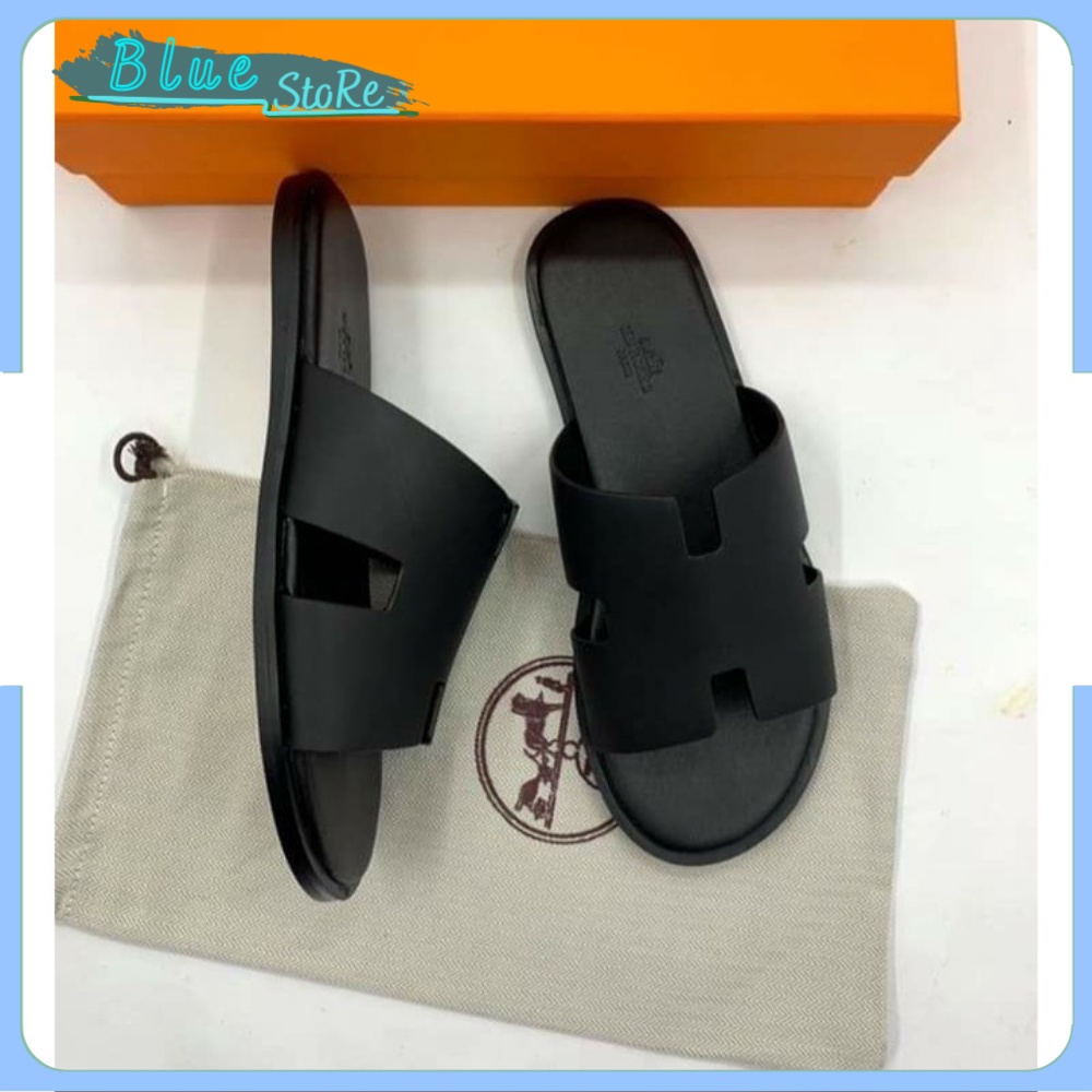 Dép Thời trang Dép HM Nam Bản Da XỊN 100% Dép Hermes Nam full size 38-43, Dép chữ H cao cấp đủ bill box -BLUESTORE-