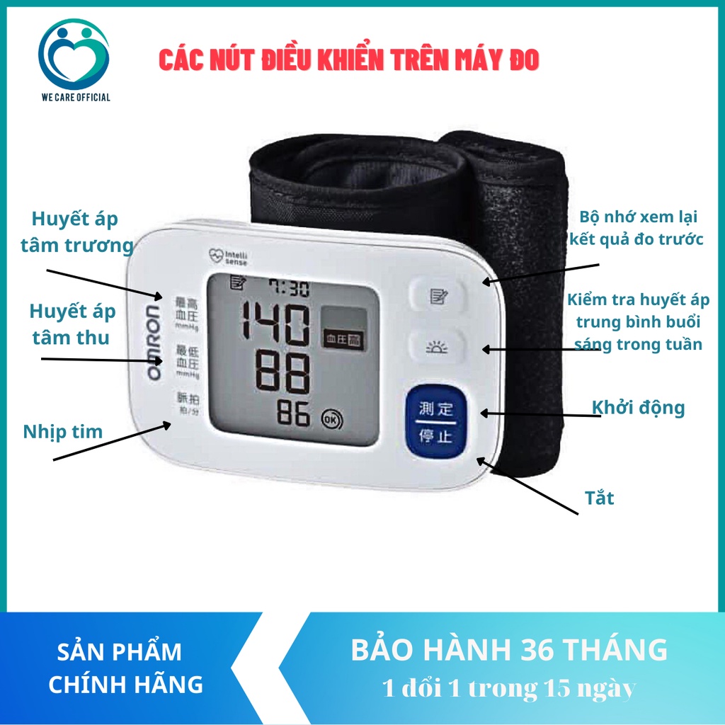 [Nội Địa Nhật]Máy Đo Huyết Áp Điện Tử Tự Động Omron HEM – 6183, Máy Đo Huyết Áp Cổ Tay Chính Hãng, Bảo Hành 12 Tháng