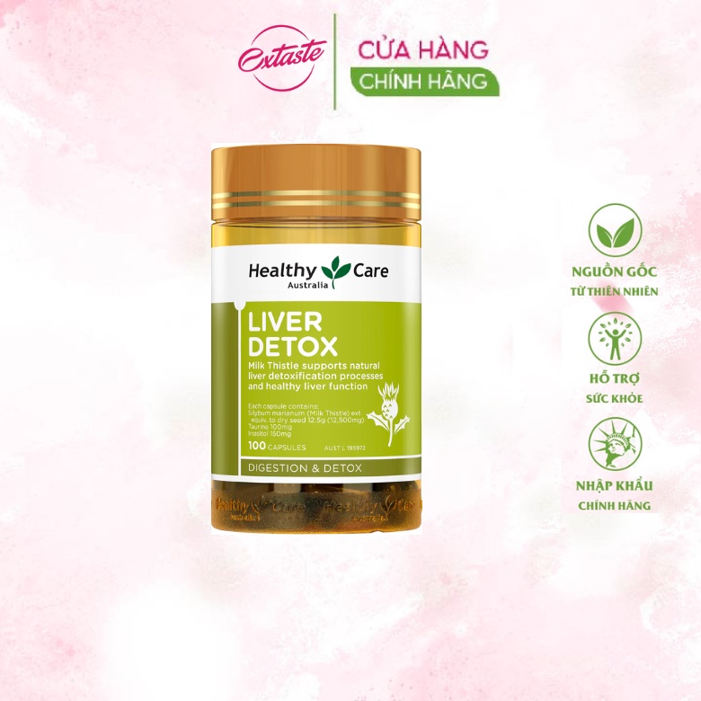 Viên uống thải độc gan Healthy Care Liver Detox 100 viên Extaste