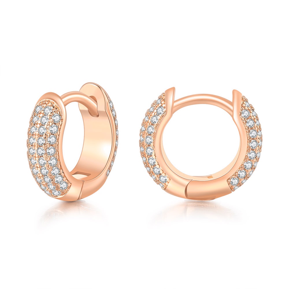 Khuyên Tai Tròn Nhỏ Sang Trọng Phong Cách Hip Hop OHE122 Cho Nam Nữ