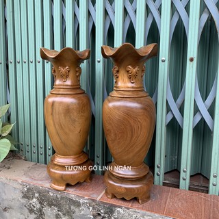 Cặp Lộc bình gỗ cao 40