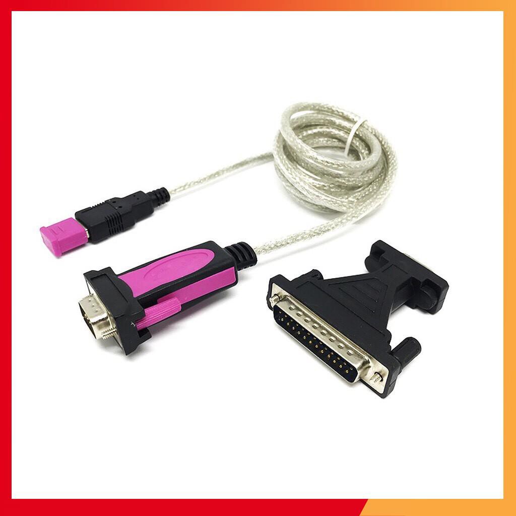 [HàngTốt] Cáp USB To Com RS232 Z-TEK ZE400 Và Cổng Chuyển 9 Chân Âm Ra 25 Chân Dương LPT