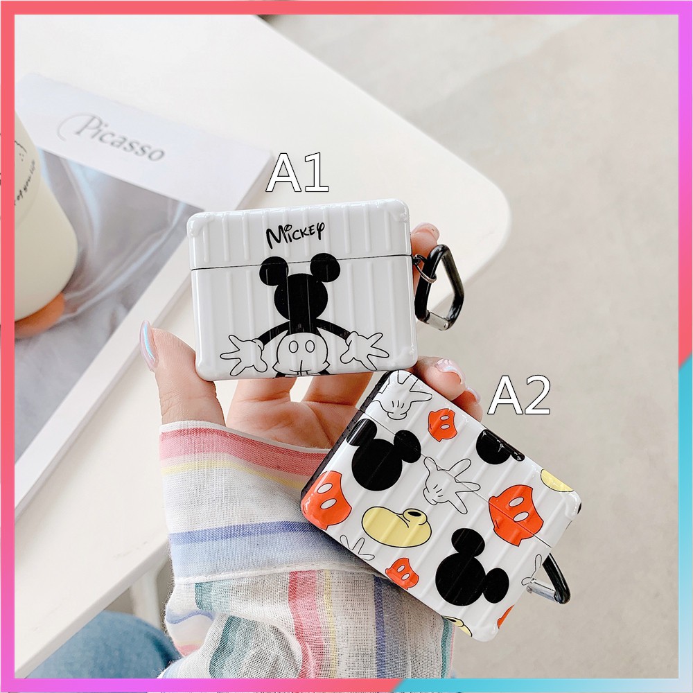 Vỏ Bảo Vệ Hộp Đựng Tai Nghe Airpods Pro Hình Chuột Mickey Có Dây Đeo Chống Thất Lạc Ốp