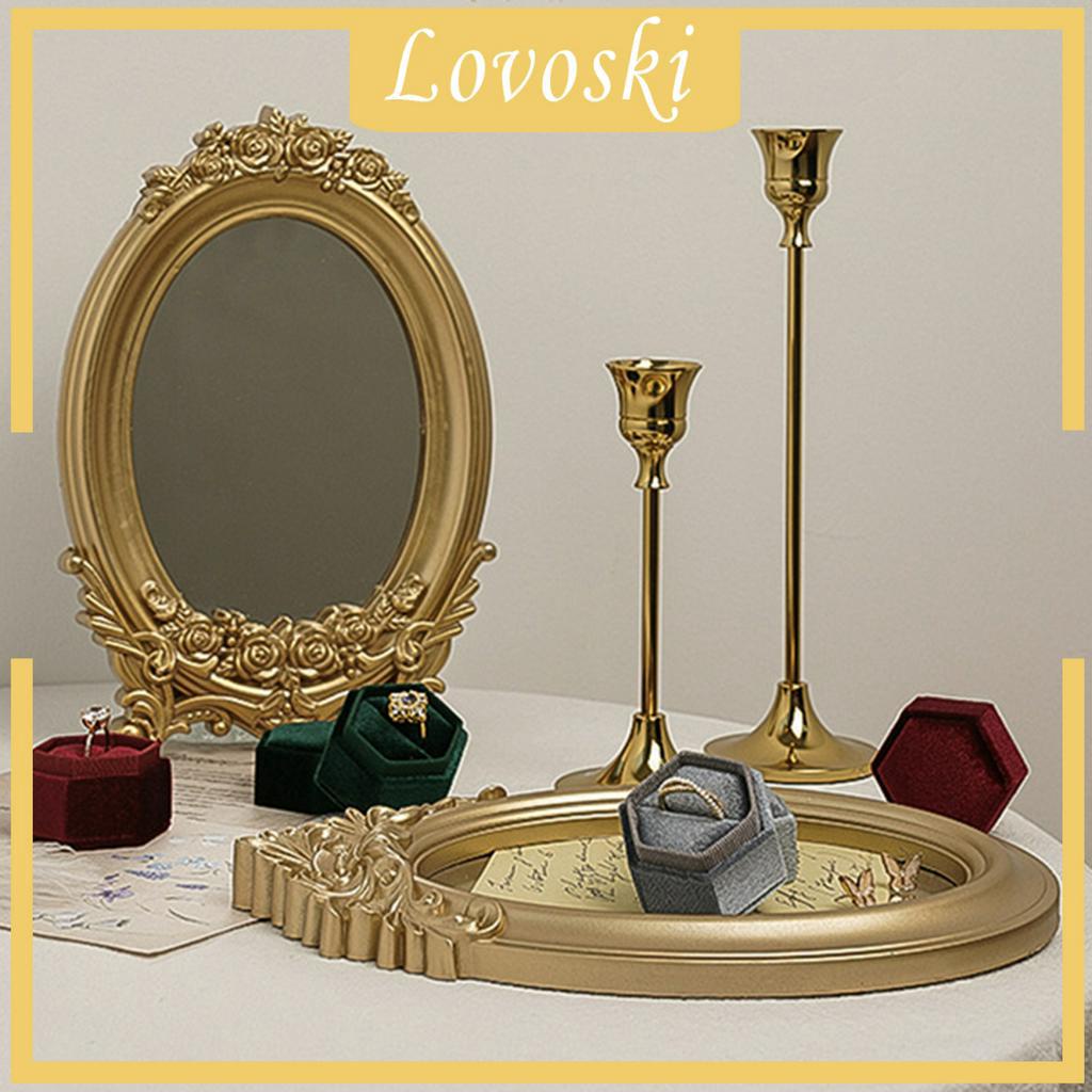 Khay Đựng Đồ Trang Điểm Có Gương Tiện Dụng Kích Thước 17x24cm