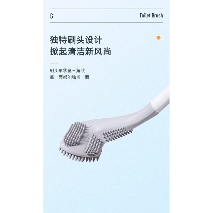 Cọ bồn cầu silicon,chổi Chổi Chà Rửa Nhà Vệ Sinh Bồn Cầu Gắn Tường XU.STORE97