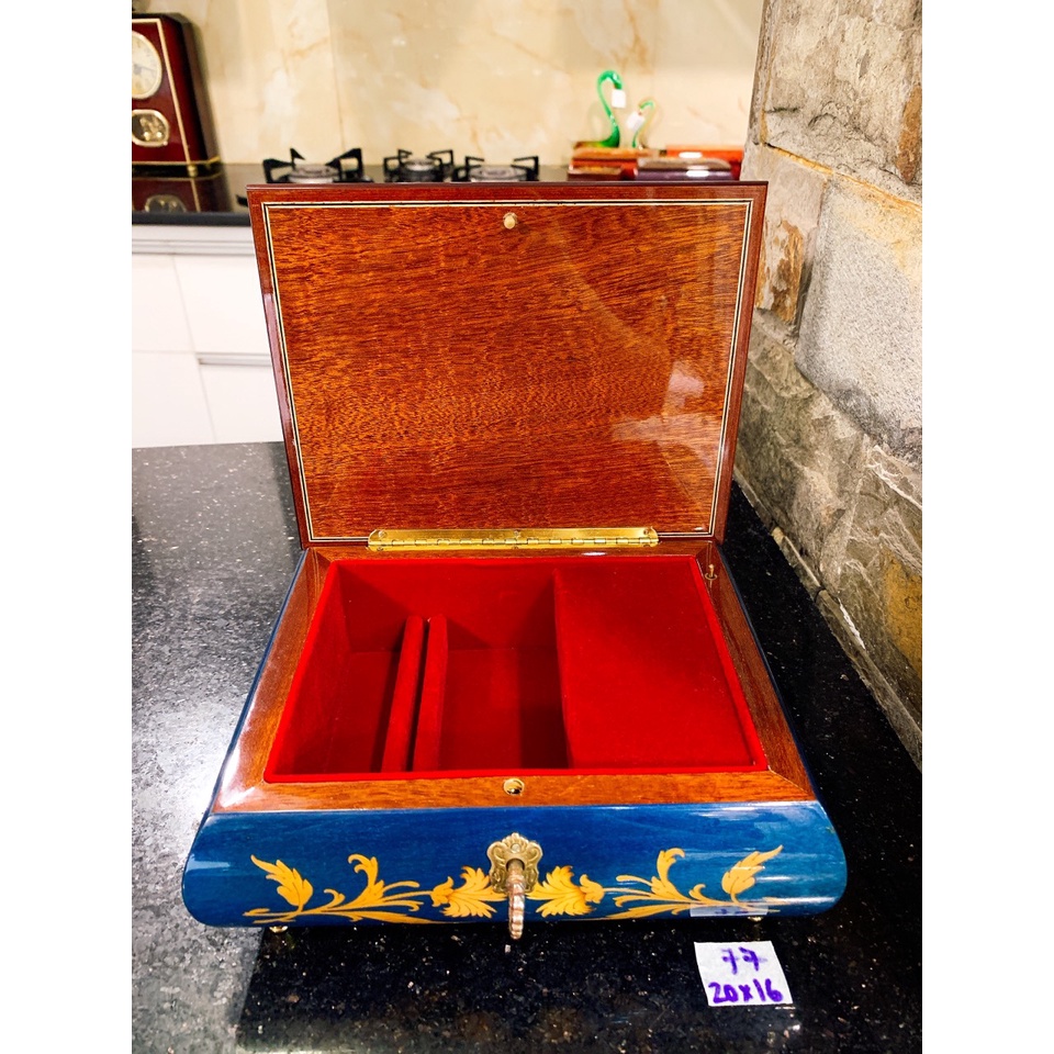 Hộp nhạc Sankyo gỗ khảm ITALY cao cấp chơi bản "Love Story"  MS77