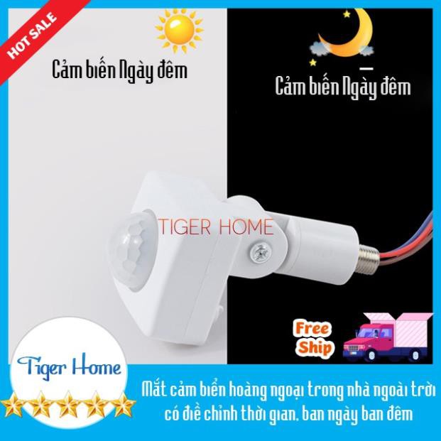 Mặt cảm biến chuyển động trong nhà ngoài trời chịu nhiệt độ cao có điều chỉnh thời gian, ban ngày ban đêm bh 1 đổi 1