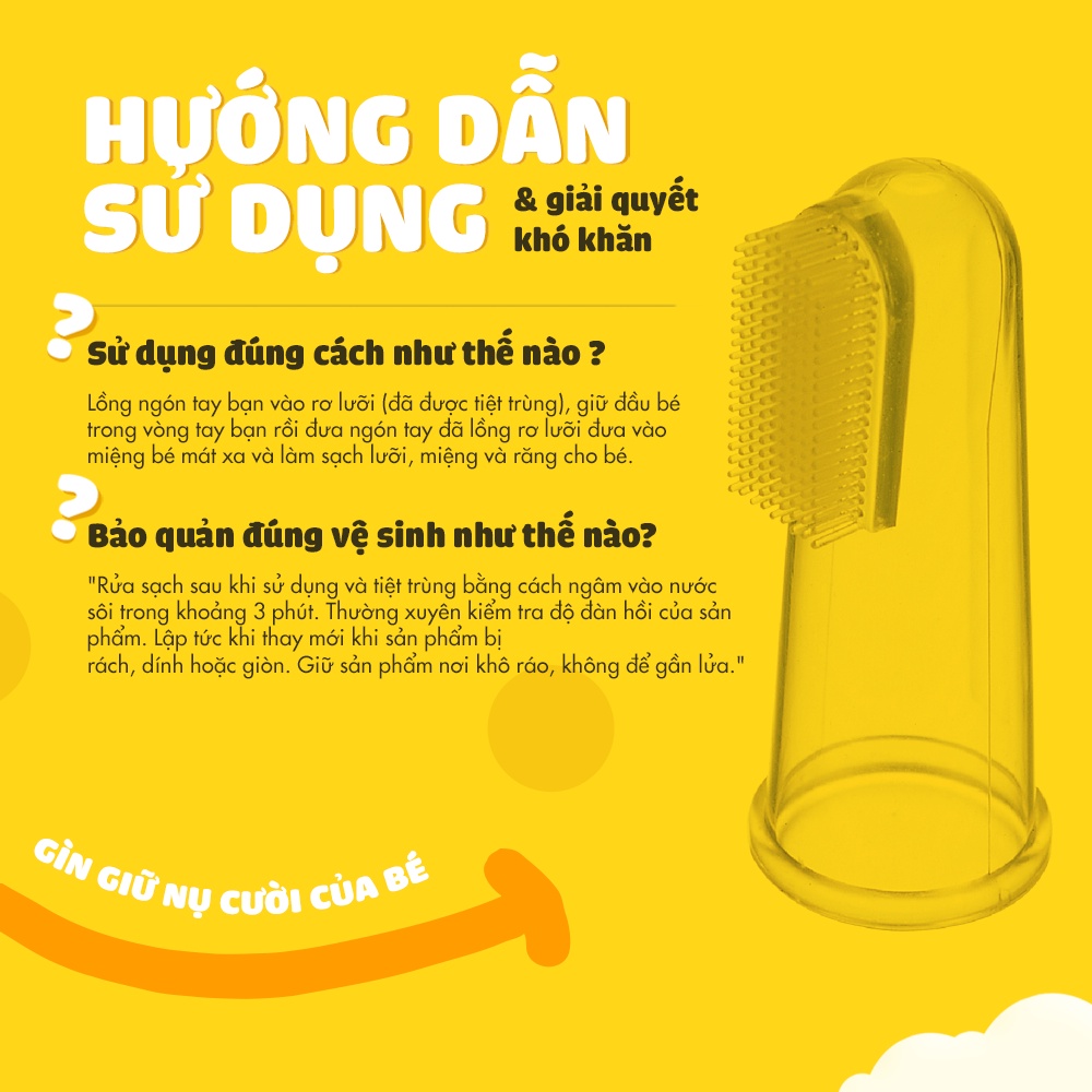 Bàn chải rơ lưỡi cho bé 6 tháng tuổi trở lên Piyo Piyo, chất liệu silicone mềm mại