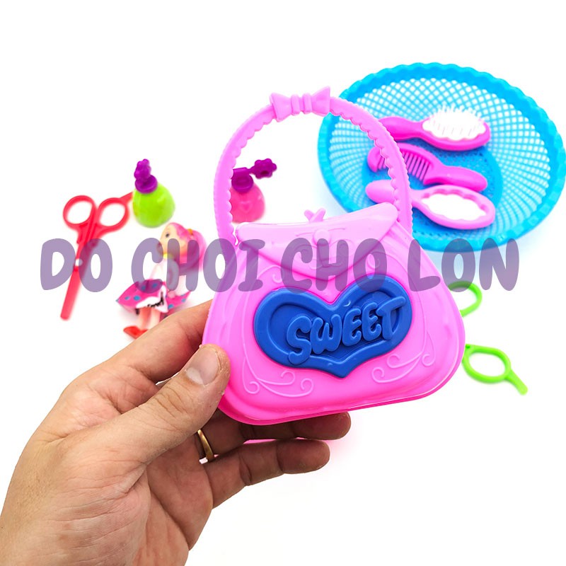Đồ chơi rổ bé tập làm tóc 12 món bằng nhựa 6969